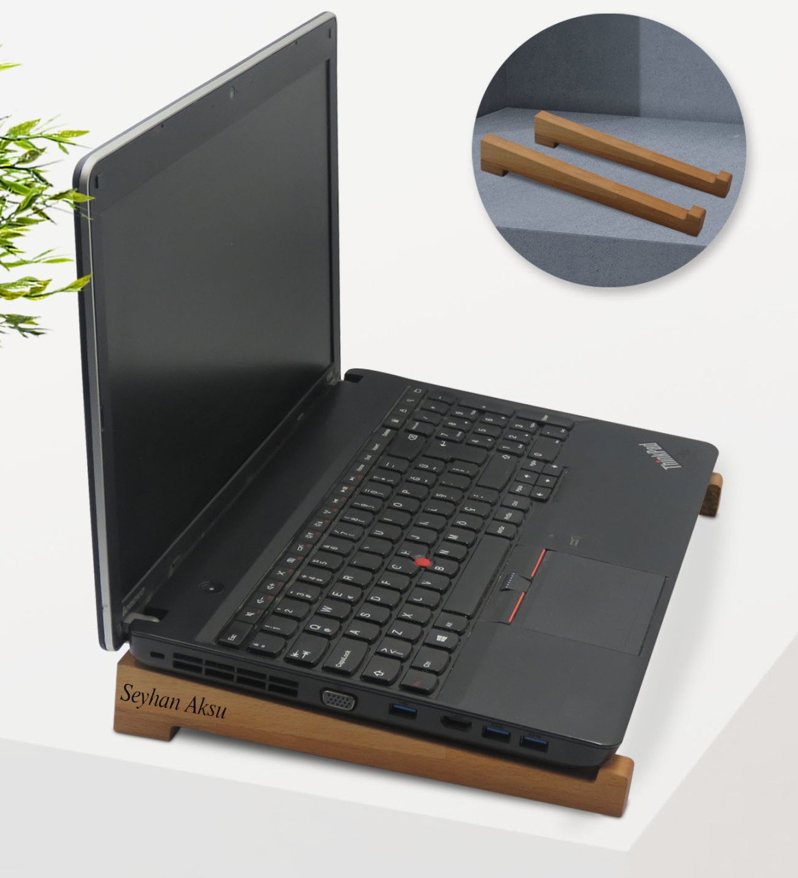 Kişiye Özel Taşınabilir Ahşap Notebook Laptop Standı