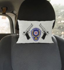 BK Gift Polis Tasarımlı Dikdörtgen Araç Koltuk Yastığı-2
