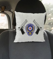 BK Gift Polis Tasarımlı Kare Araç Koltuk Yastığı-2