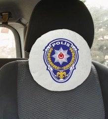 BK Gift Polis Tasarımlı Yuvarlak Araç Koltuk Yastığı-1