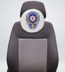 BK Gift Polis Tasarımlı Yuvarlak Araç Koltuk Yastığı-1