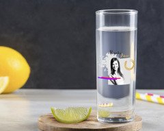 Kişiye Özel Renkli Baskılı İsimli Fotoğraflı Vodka Bardağı-5