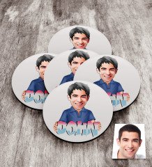 Personalized Male Cartoon Wooden Badge (5 pcs)