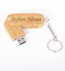 Kişiye Özel F-138-16 Ahşap Bambu USB Bellek 32 GB