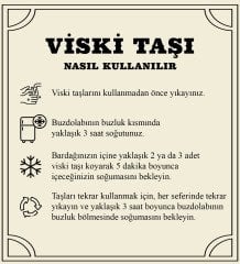 BK Gift Kişiye Özel İsimli Vip Ahşap Tabaklı Viski Bardağı ve 6’lı Doğal Granit Viski Taşı Sunum Seti - Model 1