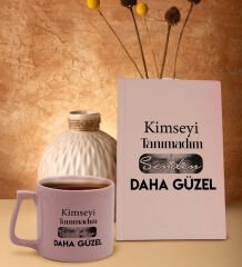 BK Gift Kimseyi Tanımadım Ben Atatürk Temalı Pembe Sert Kapaklı Defter ve Middle Kupa Seti-2, Arkadaşa Hediye, Yeni İş Hediyesi, Doğum Günü Hediyesi