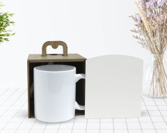 Kişiye Özel Ahşap Kutuda Kandinsky Style Tasarımlı Beyaz Kupa Bardak-1