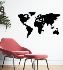 BK Gift Dünya Haritası Tasarımlı Ahşap Duvar Süsü
