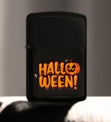 BK Gift Halloween Tasarımlı Renkli Baskılı Siyah Benzinli Metal Çakmak-3