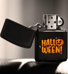 BK Gift Halloween Tasarımlı Renkli Baskılı Siyah Benzinli Metal Çakmak-3