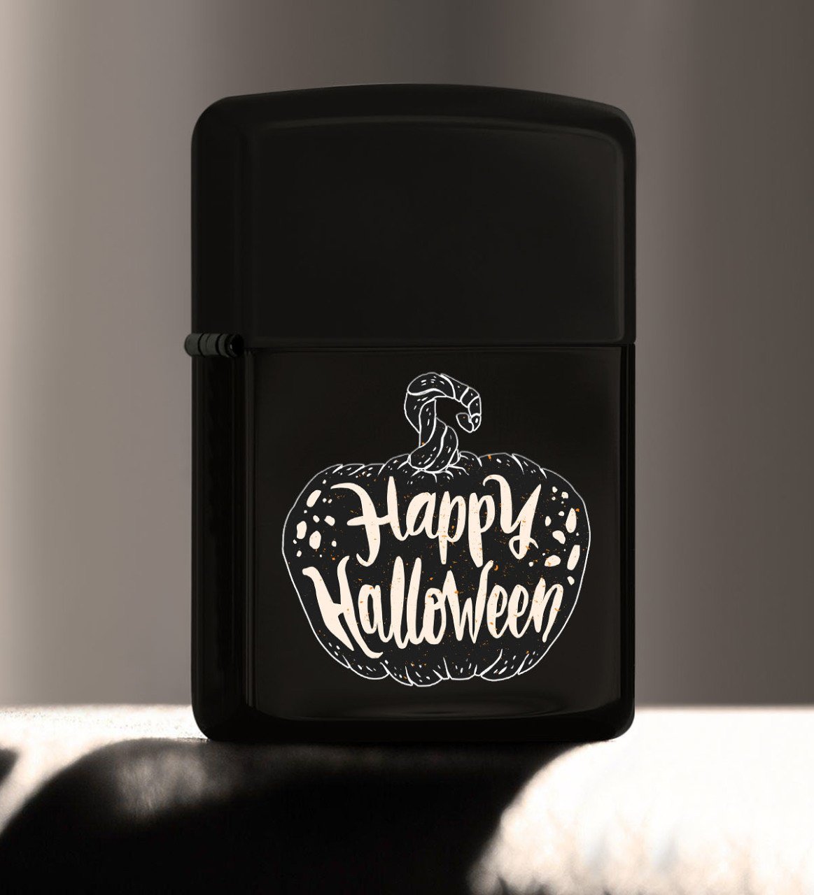 BK Gift Happy Halloween Tasarımlı Renkli Baskılı Siyah Benzinli Metal Çakmak-9
