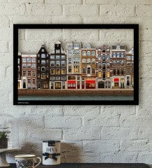 Kişiye Özel Amsterdam Evleri Temalı 3D Ahşap Tablo-2
