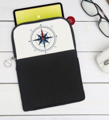 BK Gift Pusula Tasarımlı Taşınabilir Koruyucu Tablet Kılıfı & Organizer Çanta - Siyah-1