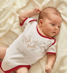 BK Kids Hoş Geldin Bebek Tasarımlı Kırmızı Bebek Body Zıbın-5