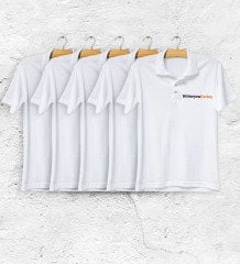 Firmalara Özel Logo Baskılı 1. Kalite Beyaz Polo Yaka Tişört (5 Adet)