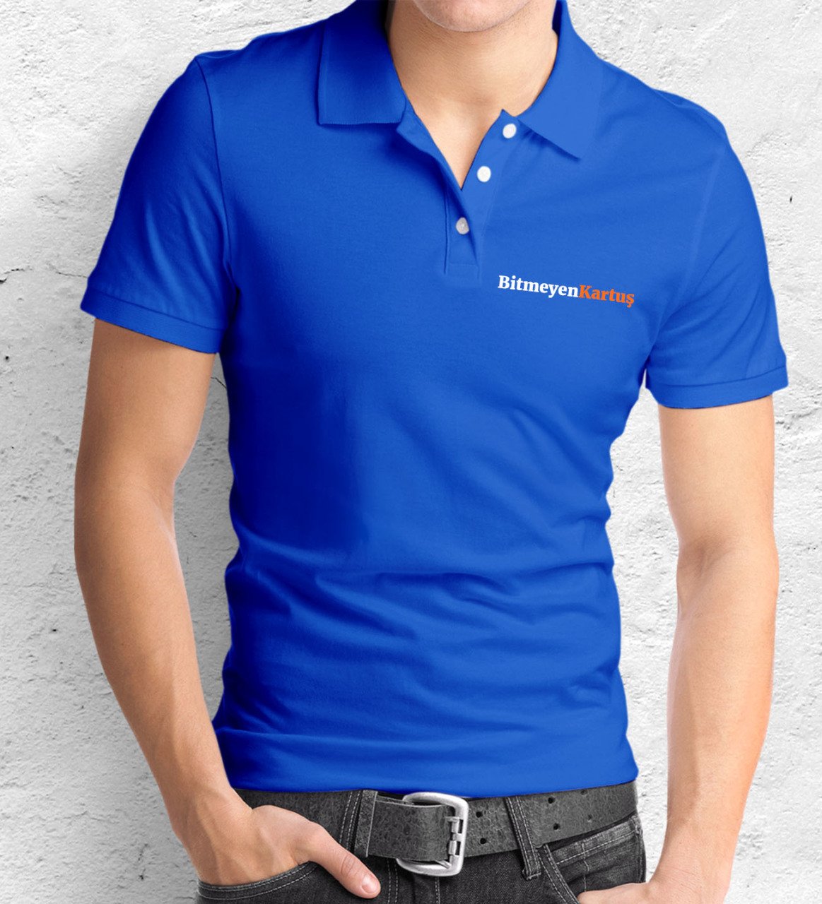 Firmalara Özel Logo Baskılı 1. Kalite Saks Mavi Polo Yaka Tişört