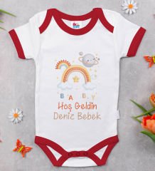 BK Kids Hoş Geldin Bebek Tasarımlı Kırmızı Bebek Body Zıbın-10