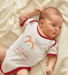BK Kids Hoş Geldin Bebek Tasarımlı Kırmızı Bebek Body Zıbın-10