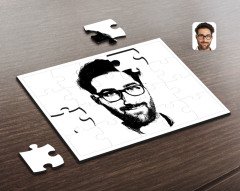 Kişiye Özel Erkek Silüet Tasarımlı Ahşap Puzzle-1