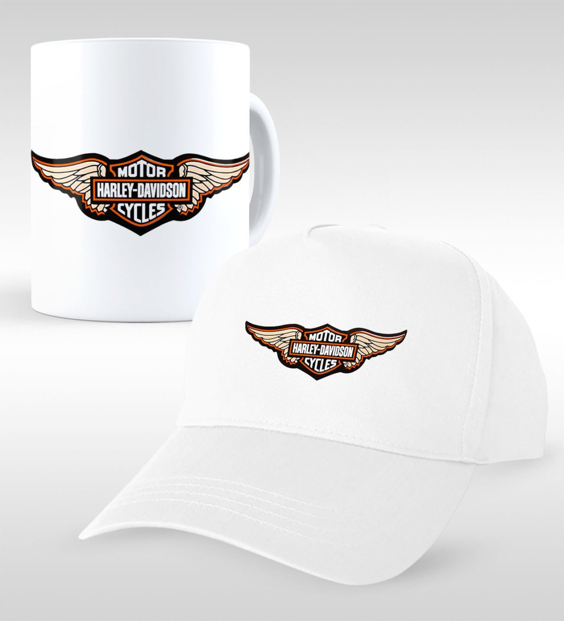 Harley Davidson Beyaz Kupa ve Şapka Seti-4