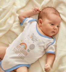 BK Kids Hoş Geldin Bebek Tasarımlı Mavi Bebek Body Zıbın-7