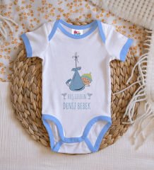 BK Kids Hoş Geldin Bebek Tasarımlı Mavi Bebek Body Zıbın-9