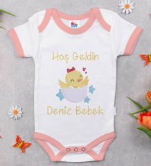 BK Kids Hoş Geldin Bebek Tasarımlı Pembe Bebek Body Zıbın-2