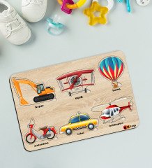 BK Toys Çocuklar İçin Ahşap Figürlü Eğitici-Öğretici Yapboz Puzzle-10