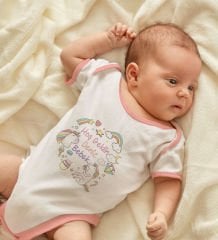 BK Kids Hoş Geldin Bebek Tasarımlı Pembe Bebek Body Zıbın-3