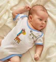 BK Kids Kişiye Özel İsimli Mavi Bebek Body Zıbın ve Erkek Bebek İğnesi Hediye Seti-17