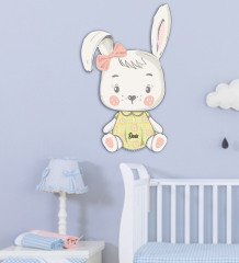 Kişiye Özel Sevimli Hayvan Figürlü Bebek & Çocuk Odası Ahşap Duvar Objesi - 2