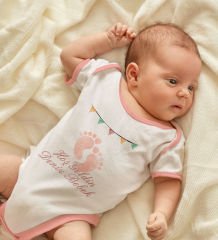 BK Kids Hoş Geldin Bebek Tasarımlı Pembe Bebek Body Zıbın-4