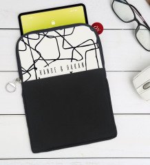 Kişiye Özel Sevgililer Fotoğraflı Taşınabilir Koruyucu Tablet Kılıfı & Organizer Çanta - Siyah-1
