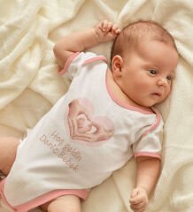 BK Kids Hoş Geldin Bebek Tasarımlı Pembe Bebek Body Zıbın-6
