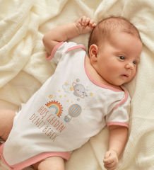 BK Kids Hoş Geldin Bebek Tasarımlı Pembe Bebek Body Zıbın-7