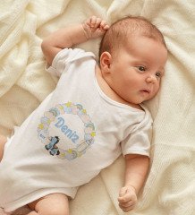 BK Kids Kişiye Özel İsimli Beyaz Bebek Body Zıbın ve Erkek Bebek Künyesi Hediye Seti-25