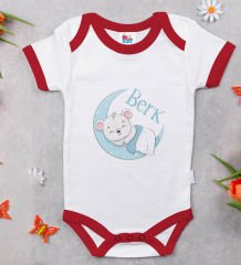 BK Kids Kişiye Özel İsimli 5 Parça Kırmızı Bebek Body Zıbın ve Battaniye Hediye Seti, Yeni Doğan Bebek Giyim Hediyesi-6