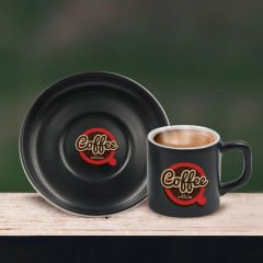 BK Gift Kişiye Özel Coffe Tasarımlı Siyah Renk Türk Kahvesi Fincanı-2, Arkadaşa Hediye, Sevgiliye Hediye, Yıl Dönümü Hediyesi