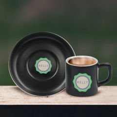 BK Gift Kişiye Özel Coffe Tasarımlı Siyah Renk Türk Kahvesi Fincanı-7, Arkadaşa Hediye, Sevgiliye Hediye, Yıl Dönümü Hediyesi
