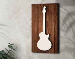 BK Gift Kabartma Gitar Tasarımlı Ahşap Tabela, Home Bar Tabela, Rustik Ev Dekorasyonu, Duvar Dekoru-1