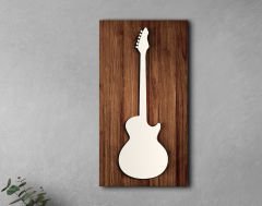 BK Gift Kabartma Gitar Tasarımlı Ahşap Tabela, Home Bar Tabela, Rustik Ev Dekorasyonu, Duvar Dekoru-1