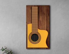 BK Gift Kabartma Gitar Tasarımlı Ahşap Tabela, Home Bar Tabela, Rustik Ev Dekorasyonu, Duvar Dekoru-3