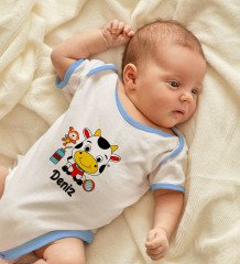 BK Kids Kişiye Özel İsimli Mavi Bebek Body Zıbın ve Erkek Bebek Künyesi Hediye Seti-31
