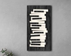 BK Gift Kabartma Piyano Tasarımlı Siyah(Ebony) Ahşap Tabela, Home Bar Tabela, Rustik Ev Dekorasyonu, Duvar Dekoru-1