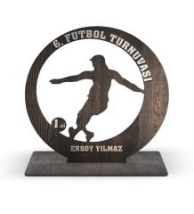 Kişiye Özel Futbol Tasarımlı Ahşap Plaket & Ödül (Model 1)