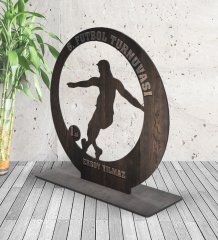 Kişiye Özel Futbol Tasarımlı Ahşap Plaket & Ödül (Model 1)