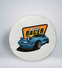 BK Gift Street Racer Tasarımlı Yuvarlak Araç Koltuk Yastığı-1