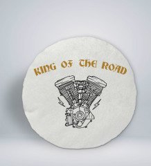 BK Gift King Of The Road Tasarımlı Yuvarlak Araç Koltuk Yastığı-1