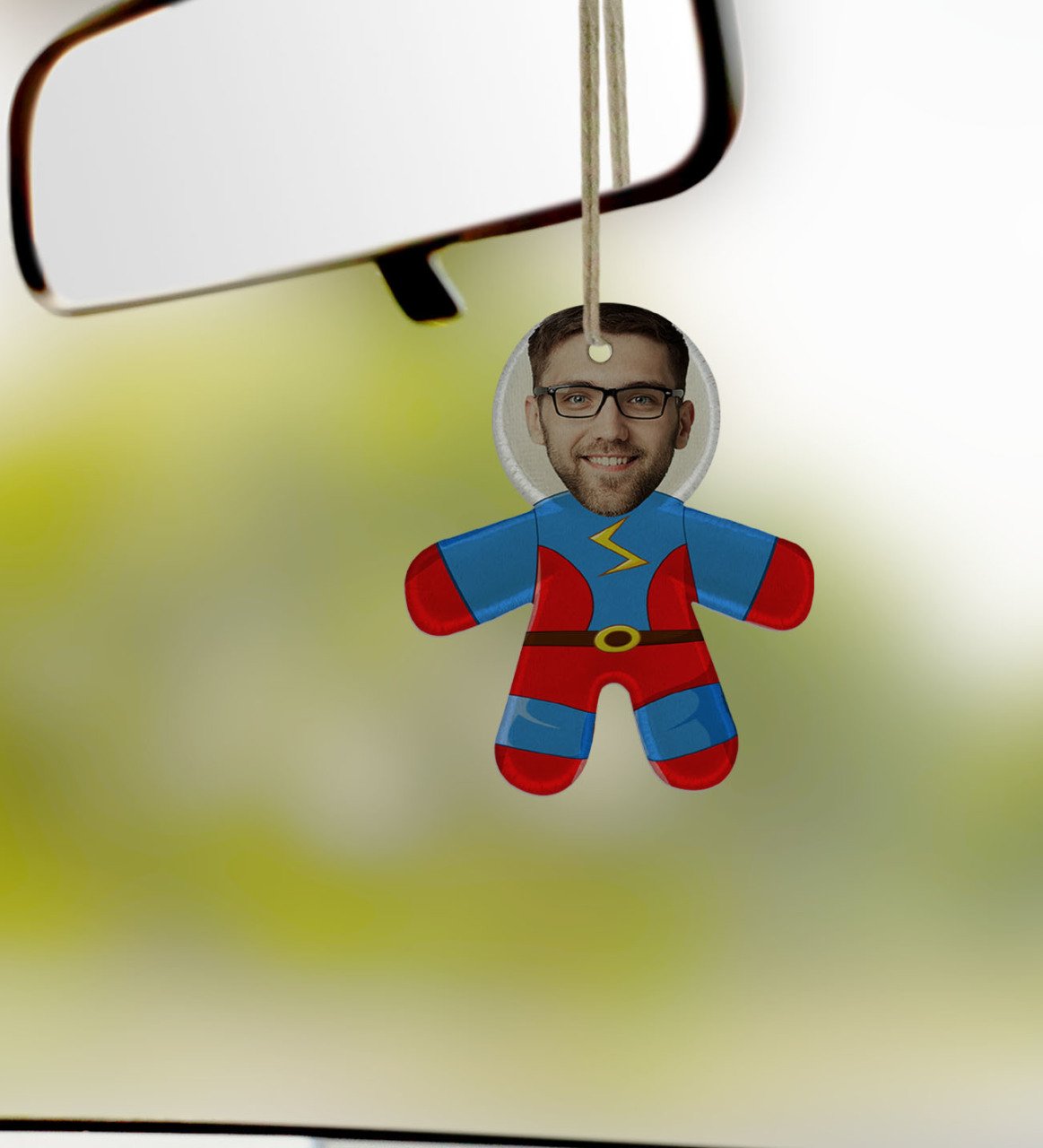 Kişiye Özel Erkek Süper Kahraman Eğlenceli Bez Bebek Dikiz Ayna Süsü-25