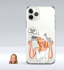 Kişiye Özel Bayan Kolay Yetişmiyor Karikatürlü iPhone 11 Pro İnce Şeffaf Silikon Telefon Kapağı-6